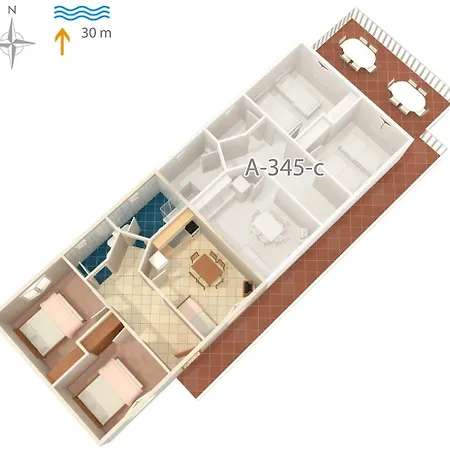 By The Sea Kali, Ugljan - 345 아파트 *